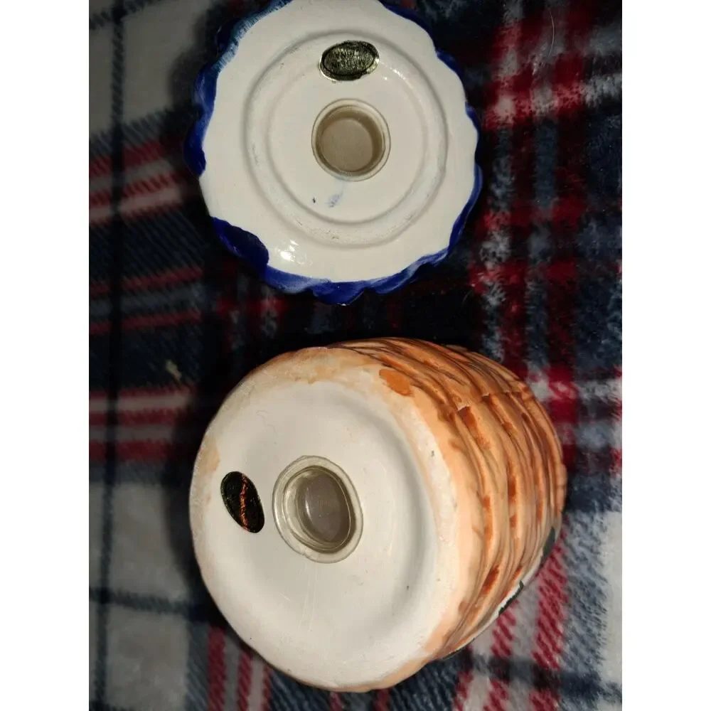 Vintage Ceramic Blueberry Basket Salt & Pepper Shakers & utensil holder set
